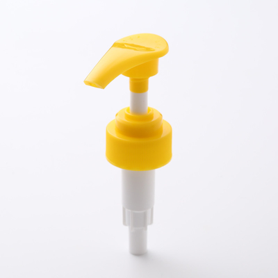 La lotion jaune de plastique de couleur pompe 28/400 pompe liquide de distributeur de savon de main