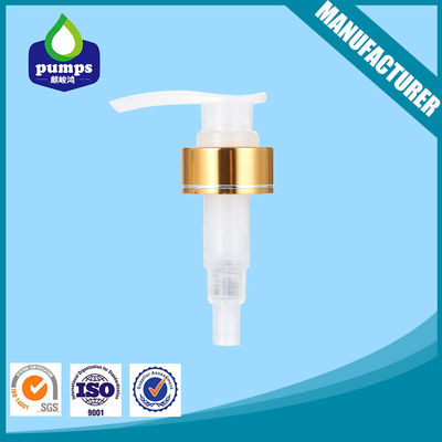 Pompe d'or de lotion de gel de douche de shampooing en métal 33/410 d'aluminium de couleur