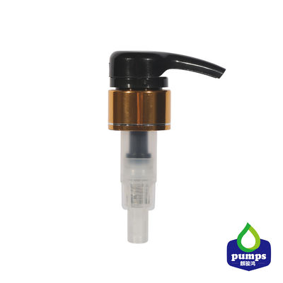 Pompe en aluminium de lotion de Bodycare de shampooing du dosage 4cc de la couleur d'or 28mm