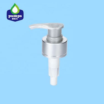 24/410 a nervuré la serrure de gauche à droite de lotion de couverture en aluminium cosmétique de pompe pour la bouteille en plastique